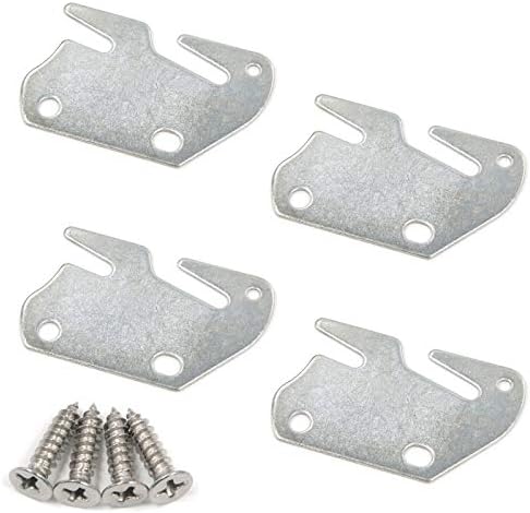 Bitray Wood Bed Plates Wood Bed Rail Hook Plates for Bed Frame Bracket Headboard Footboard Replacement - 4pcs