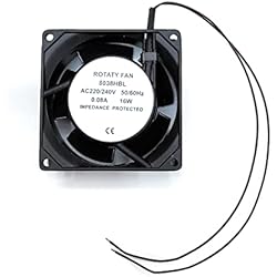 Ventilador Axial Chimenea Ventilador universal axial de aspas metálicas tipo universal. Ideal para altas temperaturas de aire (chimeneas, estufas ...) Dimensiones 80 x 80 x 38 mm