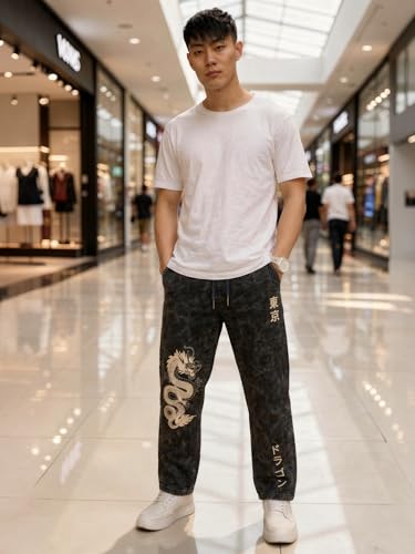 Image of fanideaz Mens Cotton Baggy Trackpant for Men | Streetwear Loose Fit Track Pants for Men | Comfortable Breathable Cotton Casual Wear Lower for man Stylish
