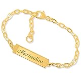  Baby ID Armband Junge Name gold zur Taufe Geburt ❤️ Taufarmband aus 925 Silber ❤️ Taufschmuck Gravur Namensarmband Kind kurz 12cm 14cm ❤️ Geschenke Taufe für Mädchen Jungen