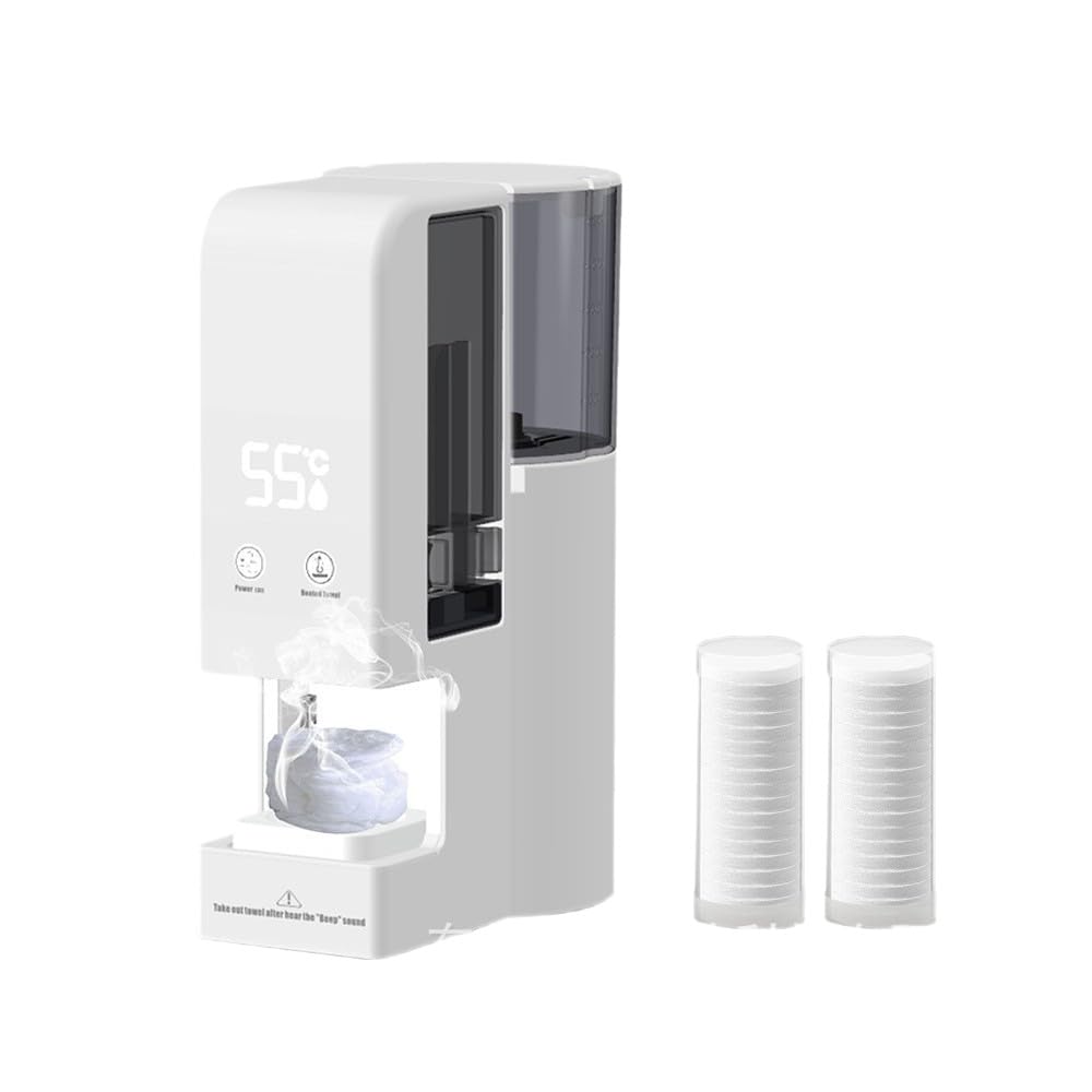 Machine Jetable de Chauffe-serviettes pour Le Visage, Chauffage Rapide en 5 Secondes avec Distributeur Automatique, Chauffe-serviettes À Température Constante de 55 °C pour la Maison
