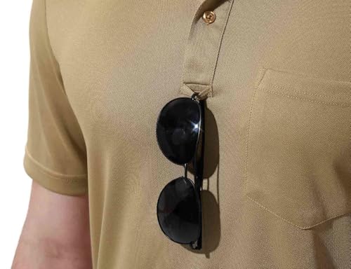 Image of Rdruko Men's Polo Shirts Short Sleeve Quick Dry Outdoor Golf Sports Shirts with Pocket