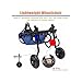 Dog Wheelchair Adjustable Mobility Wheelchairs for Disabled Back Legs, Doggie Assisted Support Wheels, Small Pets Walker Cart, Aluminum Stroller Brace(X-Small)