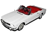 Aus Metall mit Plastikteilen Motormax Ford Mustang 1964 1/2 Cabrio Weiss 1/18 Modell Auto mit individiuellem Wunschkennzeichen