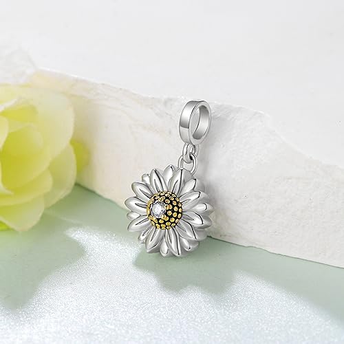 Sunflower Urn Charms 925 Sterling Silver Sunflower Urns Charm for Ashes Cremation Keepsake Ashes Memorial Charms for Women2