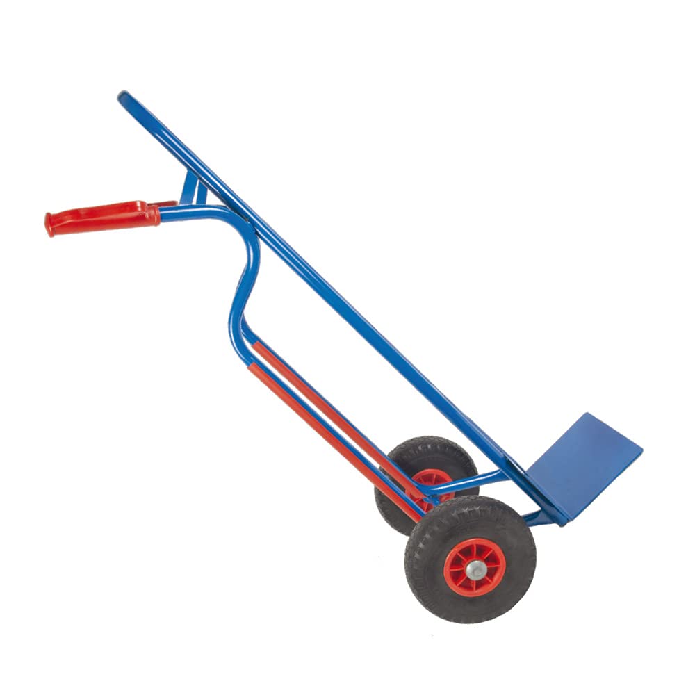 Trestles Profi Sackkarre Sackkarren Vollgummireifen 250kg S04 blau Treppensteiger Transportkarre Treppensackkarre | Stahl | Treppenrutschkufen | Radschutz | große Schaufel | Sicherheitsgriffe