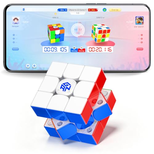 GAN i4 Leap, Speedcube Inteligente 3x3 Bluetooth Electronic Magnetic Speedcube para niños y Adultos Temporizador para Seguimiento de Movimientos y Pasos con App Online Competition