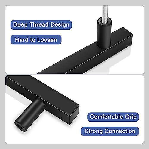 Image of 30 Pack 6 Inch Matte Black Cabinet Pulls Black Kitchen Cabinet Handles, 3 3 /4 Inch Hole Center Drawer Pulls Kitchen Cabinet Hardware