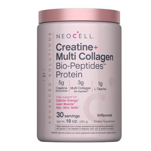 NeoCell Creatine Monohydrate Powder | 10 oz | with Multi Collagen Peptides