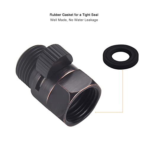 Chuangtim Water Flow Control Valve, Oil Rubbed Bronze Shower Head Flow Control Valve, Angle Simple Brass Shut Off Valve For Handheld Shower, Water Pressure Regulator Replacement For Shower System #TOP6