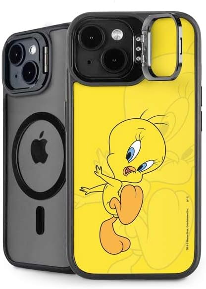 Skinit Kickstand Phone Case Compatible with iPhone 15 - Officially Licensed Looney Tunes Tweety Bird iPod Design