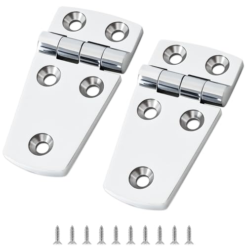 316 Stainless Steel Boat Hatch Hinges,3inchx 1-1/5inch (76 X 38 mm) Polished Marine Hinge,Marine Boat Hatch Heavy Duty Hinges with Screws,for Boats, Yachts, Doors, Deck,Windows, Cabinets (2 Pack)