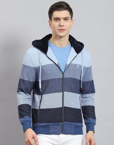 Image of Monte Carlo Beige Stripes Sweatshirt | Stylish Sweatshirt for Men | Soft Comfortable Casual Winter Wear for Men's