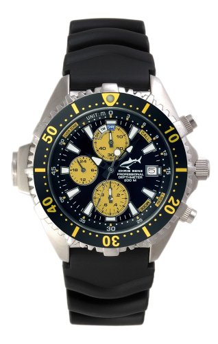Chris Benz Depthmeter Chronograph 200m Yellowblack KB Chronographe pour Hommes Profondimètre