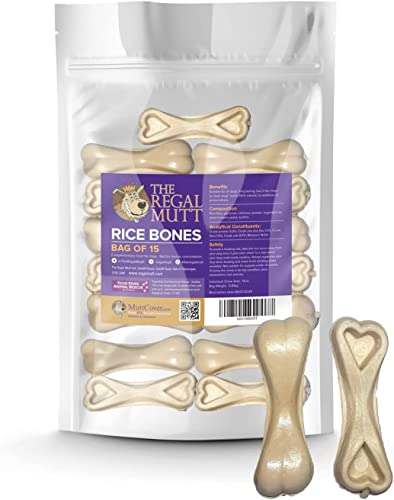 The Regal Mutt - Rice Bones for Dogs - Bag of 15