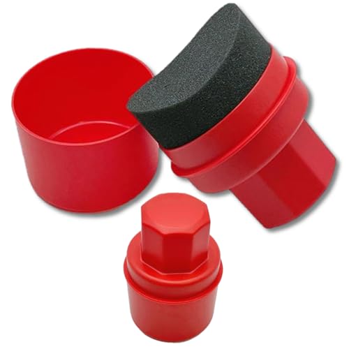 Car Sponge Brush With Integrated Pot | Curved tyre Dressing Applicator | Reusable High-Density Elastic Shine Applicator For Car Care, Tyre Cleaning