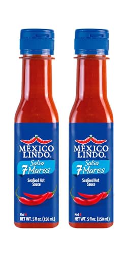 Image of Mexico Lindo 7 Mares Hot Sauce, 5 Fl Oz (Pack of 2)