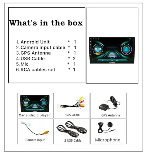 Image of Audio Wheels TS-7 Android Car Stereo with 2GB /32GB RAM & ROM Touch Screen Car Radio /BT /GPS Navigation Car Multimedia Audio and Video Player (10 Inch Android Screen)