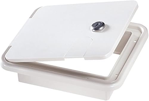 Miniatura 3 de RV Designer B152, escotilla de cable eléctrico con bloqueo, 8.5 pulgadas x 8 pulgadas x 1.5 pulgadas, blanco polar