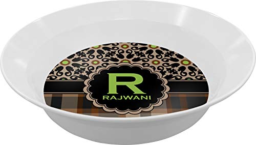Personalized Moroccan Mosaic & Plaid Melamine Bowl - 12 oz