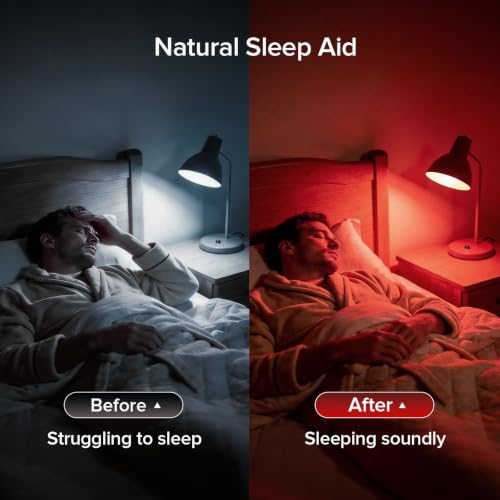 Image of SANSI Red Light Bulb for Sleep, 670nm Zero Blue Light, 6W A15 E26