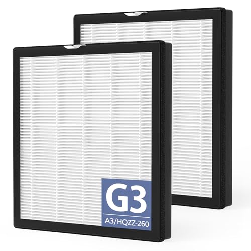 G3 Air Purifier Repalcement Filter Compatible with AMEIFU G3 Sferf-30 (FXAP2W), for VEWIOR A3, For Tailulu HQZZ-260 Air Purfier, 3-in-1 True HEPA Air Cleaner Filter, 2 Pack