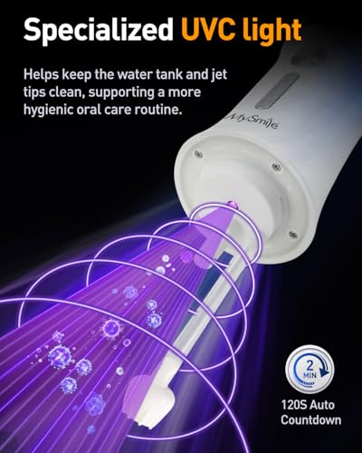 Image of MySmile LP221 Cordless Water Flossers for Teeth w /UVC Light & OLED Display