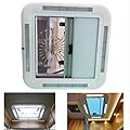 Motorhome RV Skylight Roof Vent Window Hatch with LED Light Lighting, RV Window Skylights Blinds, Camper RV Vent Covers for Roof Top, Trailer Skylight Lamp RV Caravan Motorhome Accessories(774*574MM)