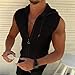 XDFVC Mens Hooded Tank Tops Full Zip-Up Workout See Through Sleeveless Hoodies Fashion Lightweight Breathable Beach Shirts Black