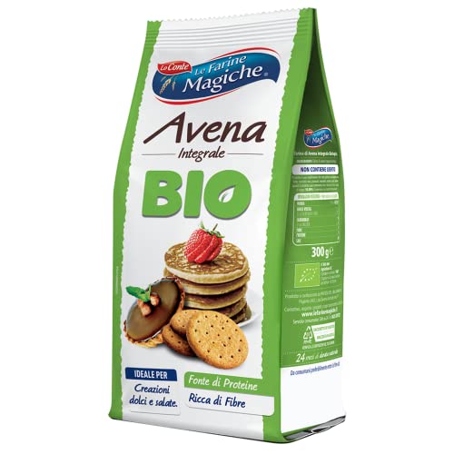 Le Farine Magiche Harina de avena, mayor digestibilidad, ideal para galletas, pasteles salados, pan y pasta, 300 g