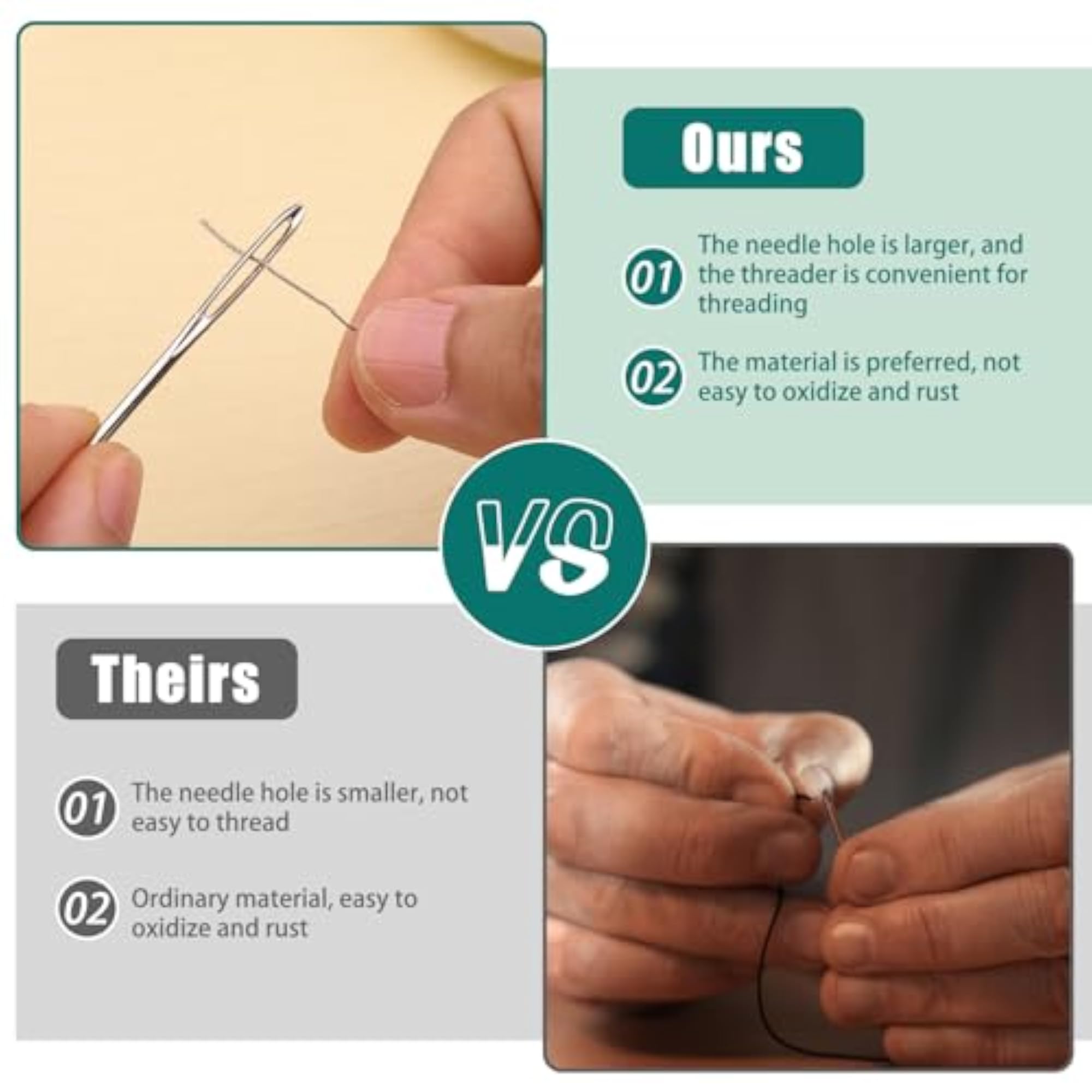 65 Pcs Large Eye Blunt Needles Set, 12 Sizes Sewing Needles