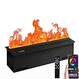 Chimenea de Vapor de Agua 3D humidificador Empotrado,Chimeneas de Agua atomizada con Control Remoto,Control táctil/Remoto,para el hogar y hoteles Remotecontrol(Voicecontrol,70cm)