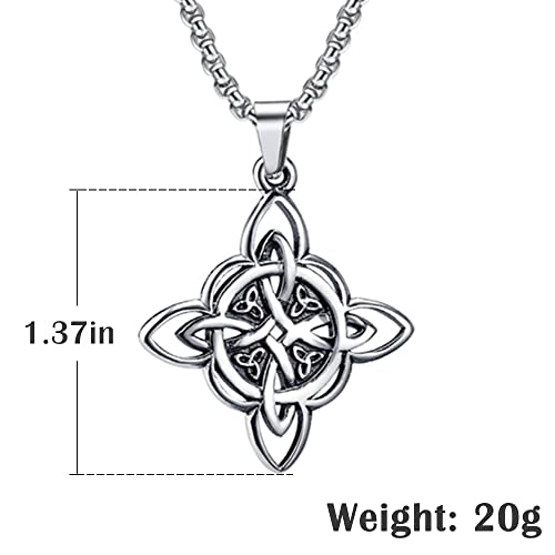 NIGHTCRUZ 2PCS Witch Knot Necklace, Celtic Knot Pendant with Triquetra Trinity, Stainless Steel Necklace for Women2