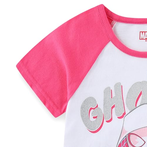 Image of Marvel Spider-Gwen Ghost Spider Girls Short Sleeve T-Shirt and French Terry Shorts Set for Big Kids