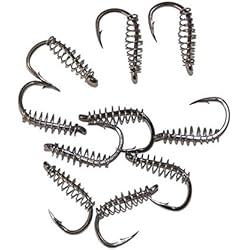 Pesca De Sabalo Con Carnada collectsound Juego de 10 ganchos giratorios para pesca con mosca para exteriores, 8 unidades