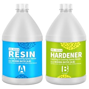 DR. RESIN Crystal Clear 1 Gallon Epoxy Resin, No Yellowing, Self-Leveling, Bubble Free Resin Kit for Jewelry Tabletop Tumbler DIY Craft