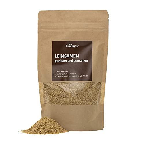 Rheinnatur Leinsamen geröstet und gemahlen, goldene Leinsamen, Leinsamen Mehl, vegan | 200 g Cover