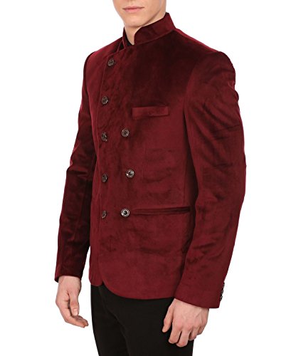 WINTAGE Men's Velvet Grandad Collar Ceremony Blazer - Seven Colors2