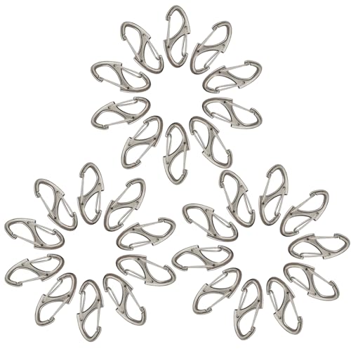 Image of 30Pcs Zipper Clips Anti Theft, Anti Theft Zipper Locks for Backpacks, Purse & Handbag Zippers Security, S Carabiner Clip, Mini Carabiner Clips, Black, Grey & Silver (Silver)