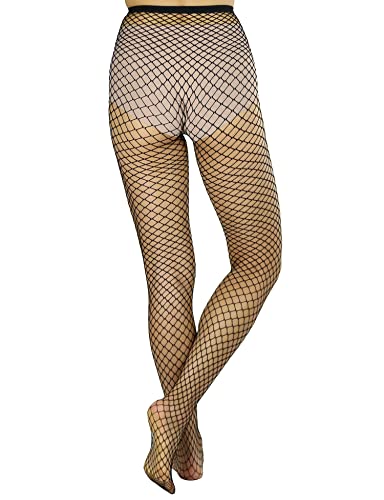 Image of Lastclream High Waisted Fishnet Tights for Women Sexy Fishnets Stockings Full Footed Fishnet Sheer Pantyhose Plus Size