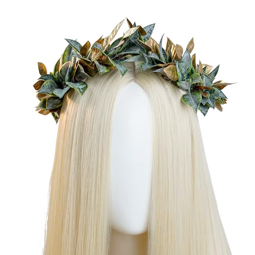 MOSTORY Woodland Greek Laurel Crown - Roman Leaf Crown for Greek Goddess Costume Adult Forest Laurel Hairband for LARP Toga Accessories Women Renaissance Photo Shoot