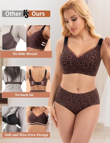 Image of PoseFree Seamless Jelly Bra Wireless Supportive V Mesh Bra for Older Women | Full Coverage,Everyday,Buttery Soft Invisible Under Tshirt Bralettes,No Underwire,Back Smoothing,Plus Size,All-Age Comfort