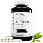 L-Teanina 500 mg. 180 cápsulas veganas para 6 meses. Aminoácido 100% Natural de Extracto de Hojas de Té Verde (Camellia Sinensis). Para la relajación y el estado de ánimo. Fabricado en España. HIVITAL