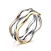 ANAZOZ Bague Femme Créative 3 Anneaux Irréguliers Acier Inoxydable Cercle Haut Polissage, Bijoux Fantaisie Plaqué Or Rose&Or Less is More Bagues 3 Anneaux Taille 59 Saint Valentin Personnalité