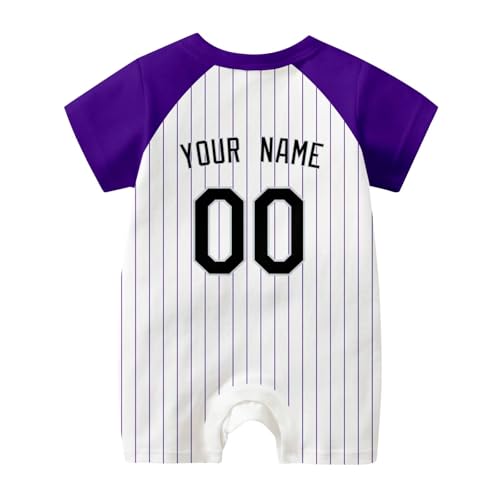 Image of KREDE Baby Clothes Unisex Bodysuit White Custom Name Number for Baby Boys