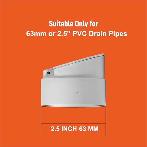 Image of LUXART 2.5 Inch (63mm) PVC Drain Backflow Valve | Heavy-Duty Non-Return Water Valve with Strainer Cap | Anti-Rat, Anti-Cockroach & Anti-Snake Protection for Bathroom & Outdoor Drains