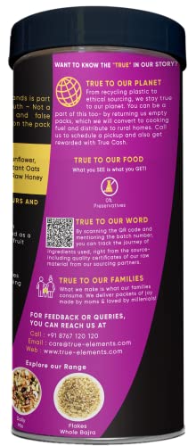 Image of True Elements Crunchy Protein Granola 450g - with 73% Seeds & Nuts, Certified Gluten Free | Granola for Breakfast | No Added Sugar