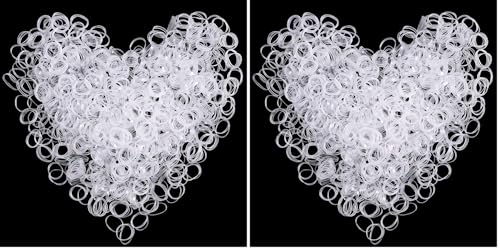 Sularpek Gomas Pelo, 1000 Piezas Transparente Lazo de Pelo Banda de Goma, Elástica Gomas de Pelo, Gomas Elasticas Mini Coletas para Hacer Trencitas, Diseño de Cabello, Peinado de Boda (Paquete de 2)