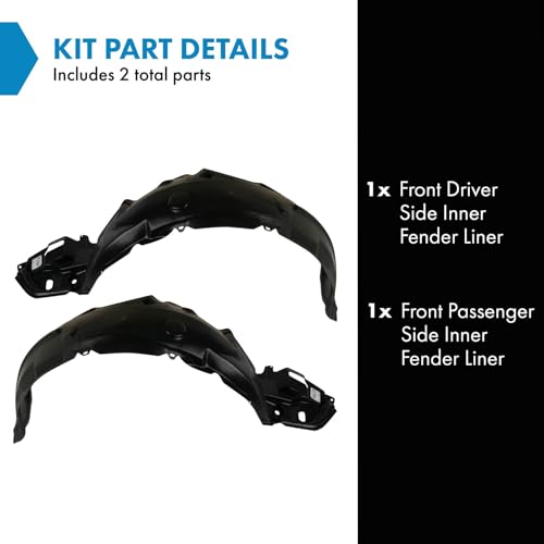 Image of TRQ Front Inner Fender Liner Set Compatible with 2009-2010 Toyota Corolla TO1248149 TO1249149