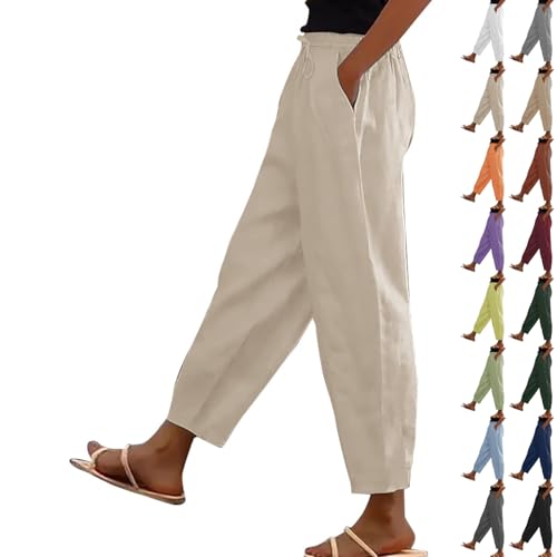 Plus Size Pants for Women Business Casual High Waisted Work Trousers with Pockets Comfy Ladies Pull On Dress Pants
